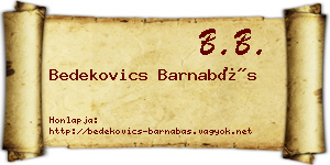 Bedekovics Barnabás névjegykártya